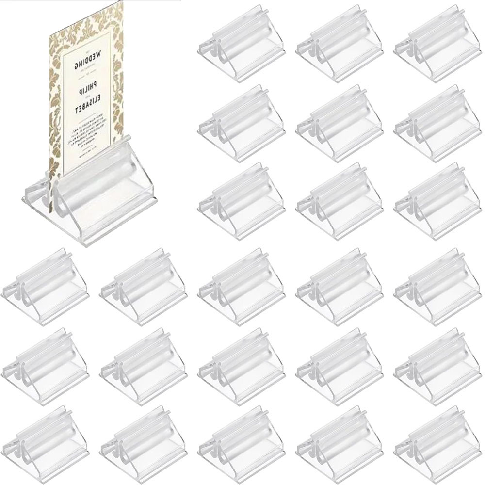 Table Number Gold - 12/24/48 Buah Mini Clear Stand Tempat