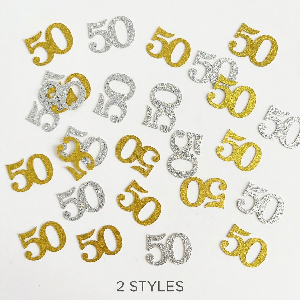 120Pcs Konfeti Ulang Tahun ke- - Table Number Gold ulasan dan harga