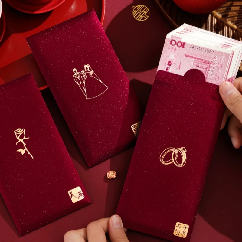 6 Buah/Pak Amplop Merah Cina P - Wedding Envelopes ulasan dan harga