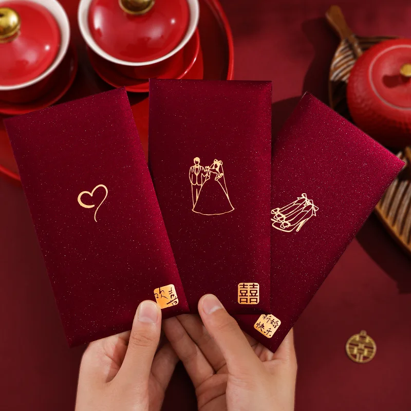 6 Buah/Pak Amplop Merah Cina P - Wedding Envelopes ulasan dan harga